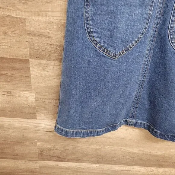 Frank and Oak Pinafore Denim Overall‎ Jean Dress Blue Pockets Womens Size… - Picture 10 of 14